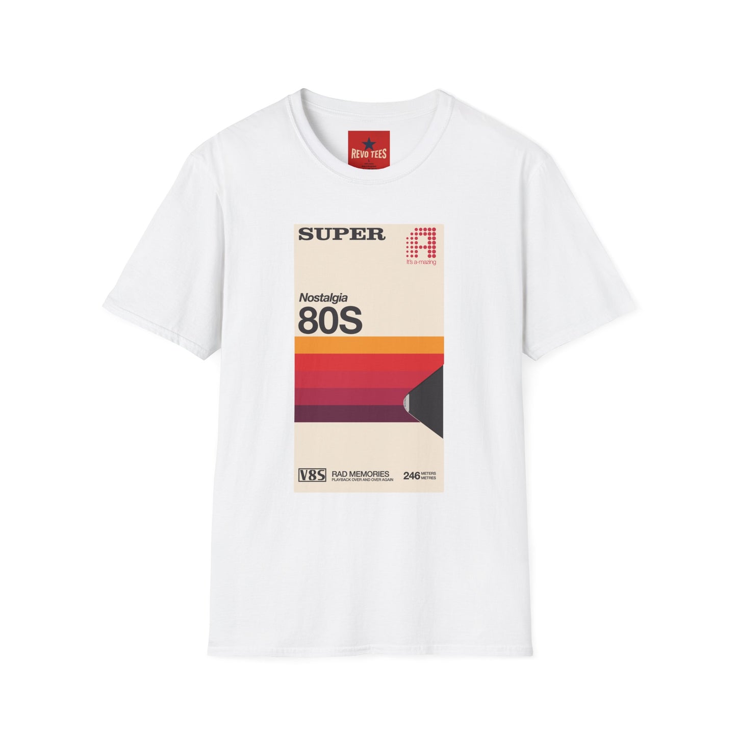 80s Nostalgia T‑Shirt — Retro Sunset Graphic Tee ("Super A" Cassette Style)