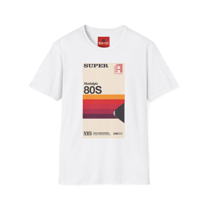 80s Nostalgia T‑Shirt — Retro Sunset Graphic Tee ("Super A" Cassette Style)