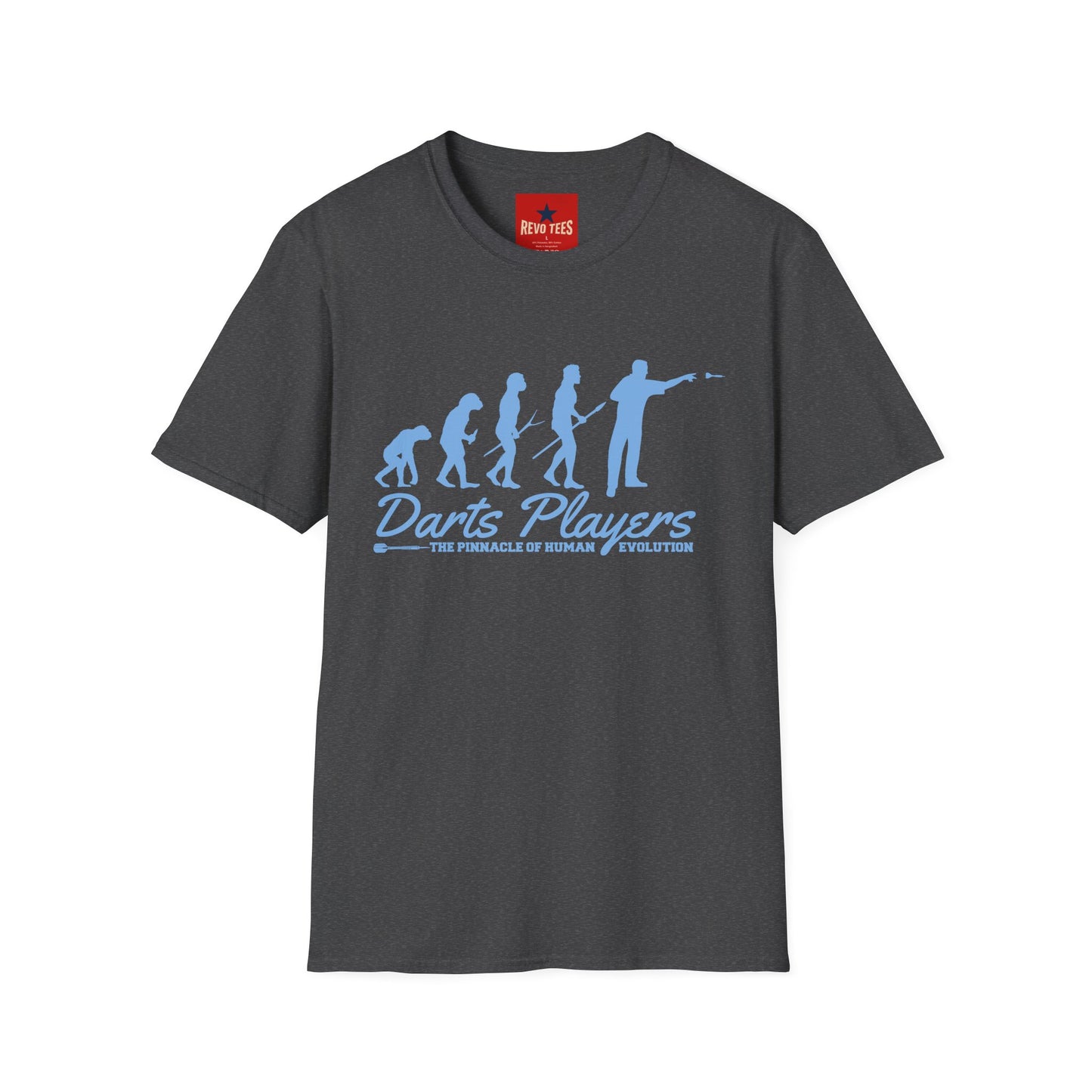 Darts Players Evolution T-Shirt — Funny Darting Evolution Graphic Tee for Players & Fans