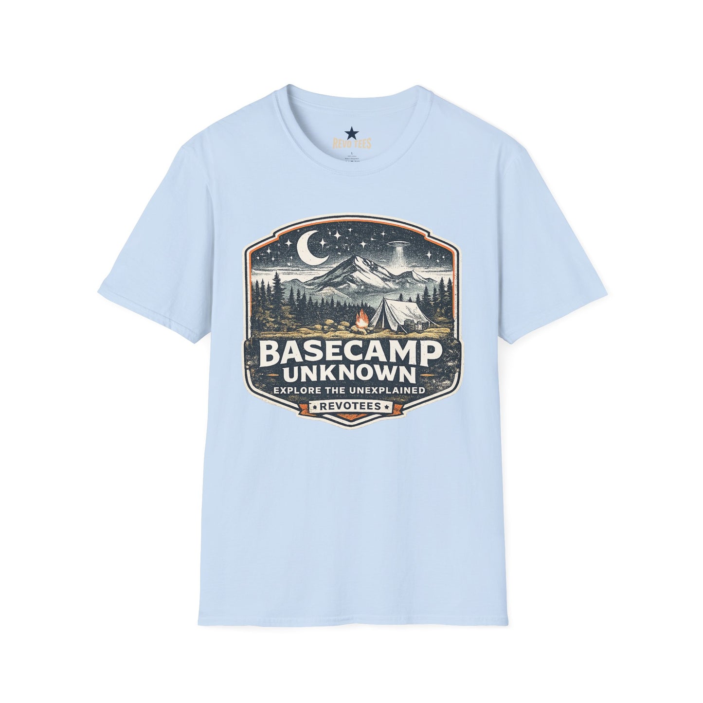REVOTEES Basecamp Unknown Camping T-Shirt — Night Mountain Adventure Tee