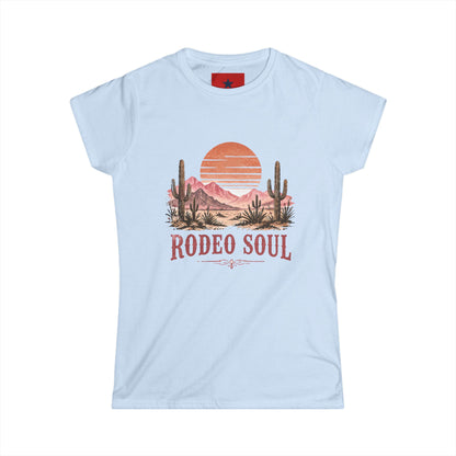 Rodeo Soul Women's Tee — Western Desert Sunset Graphic Shirt