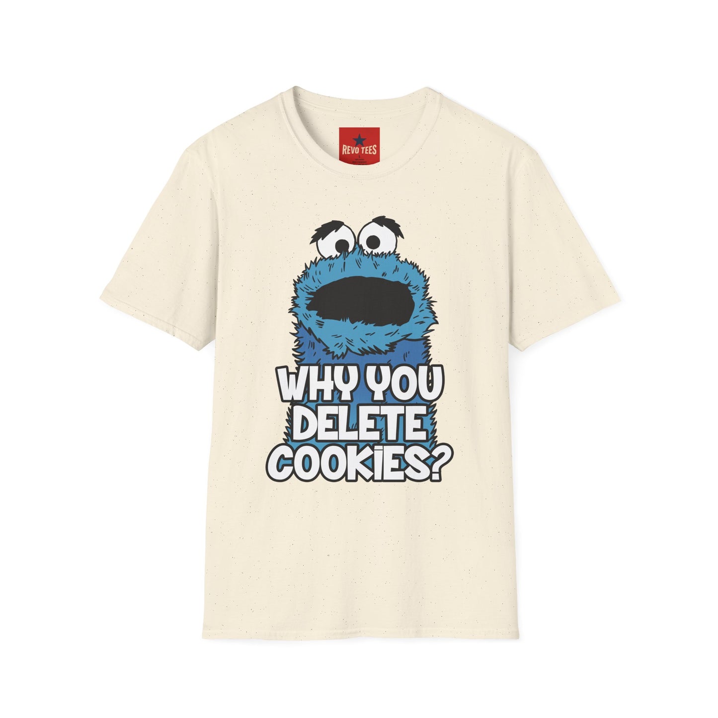Cookie Monster "Why You Delete Cookies?" T-Shirt — Funny Retro Kids TV Graphic Tee