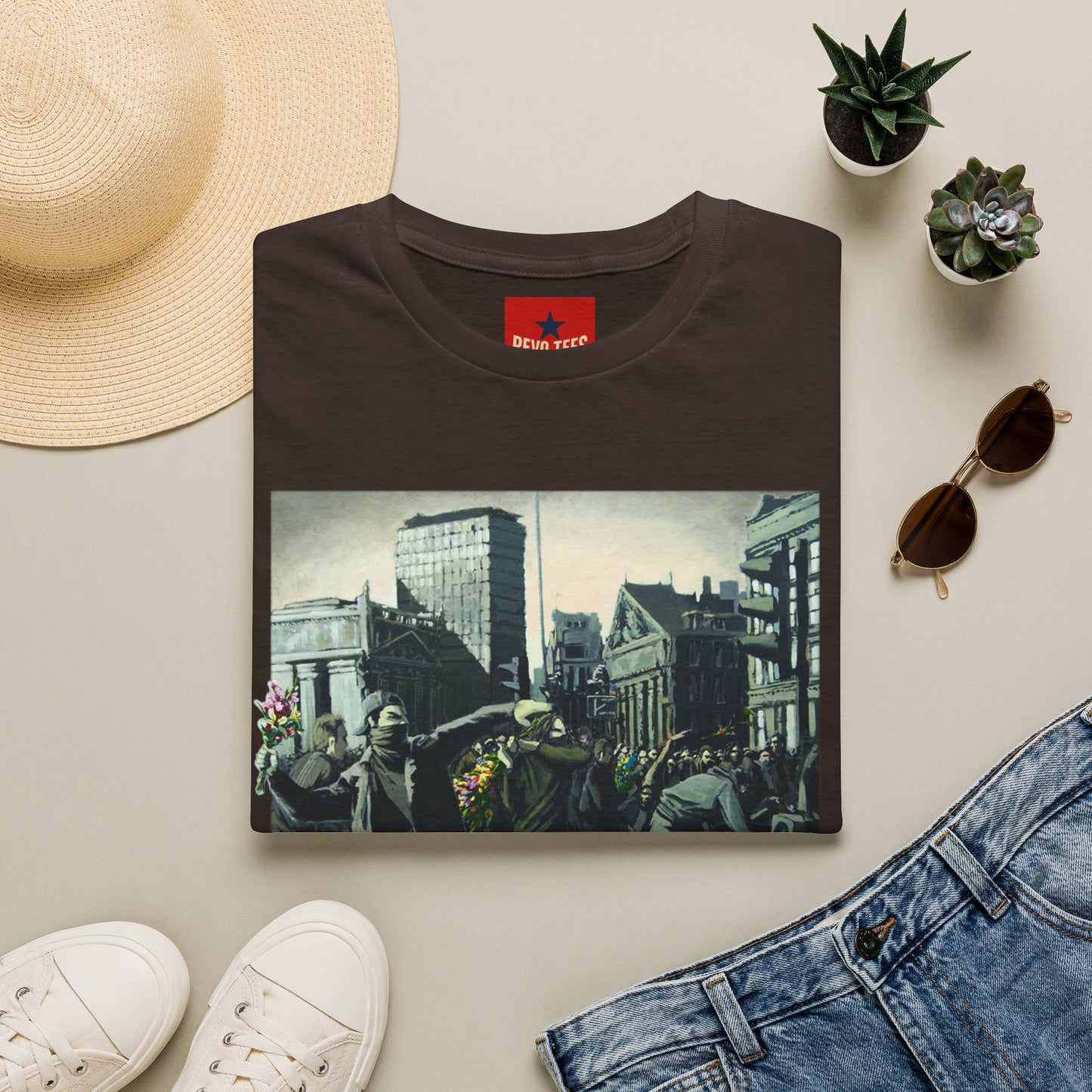Banksy City Riot Graphic T-Shirt — Urban Protest Art Tee