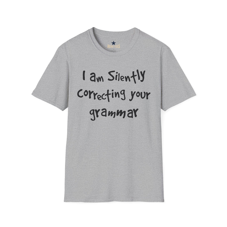 Revotees Im Silently Correcting Your Grammar Unisex Softstyle T-Shirt