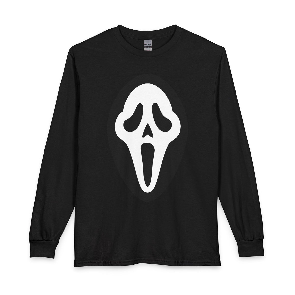 Ghostface Mask Long Sleeve Shirt — Horror Movie Scream Tee for Halloween