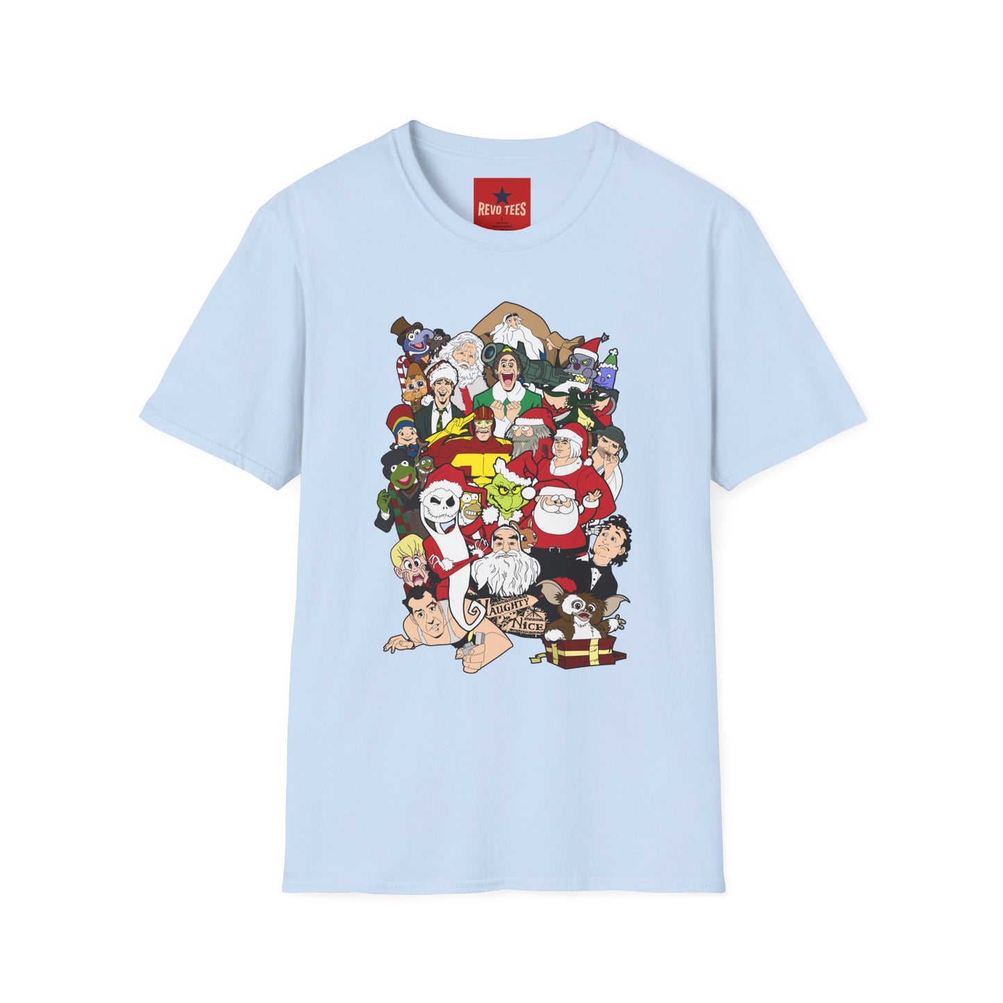 Holiday Movie Characters T-Shirt — Christmas Classic Characters Collage
