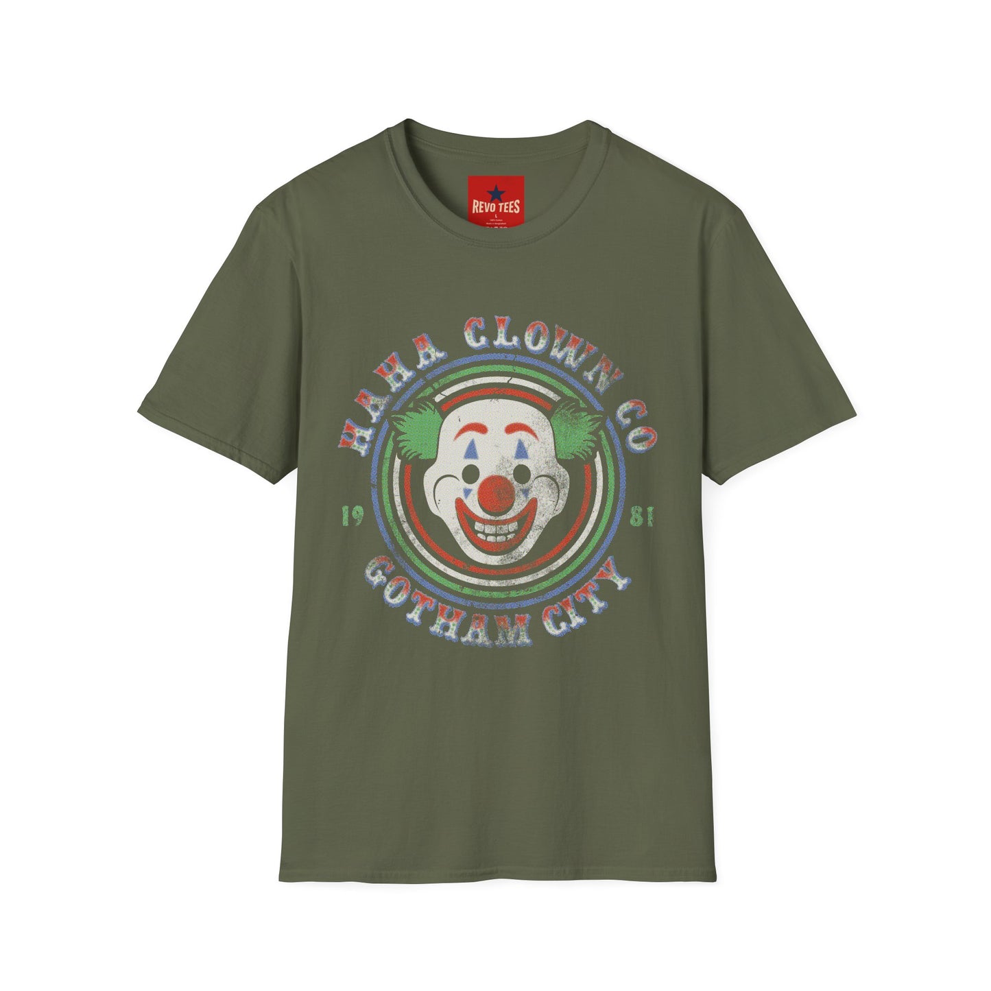 Retro 'Ha Ha Clown Co.' Graphic T‑Shirt — Vintage Clown Face Tee