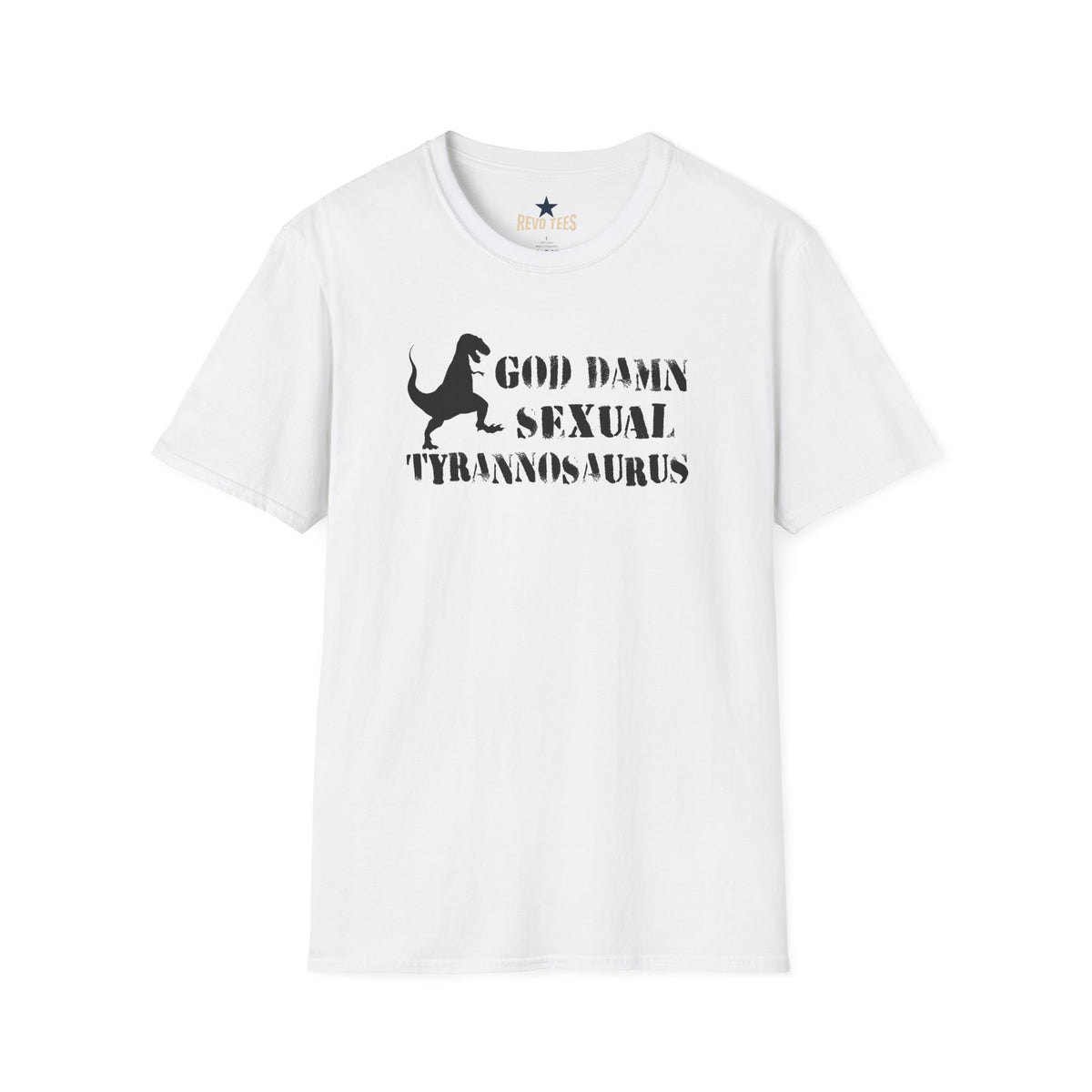 Revotees God Damn Sexual Tyrannosaurus Funny Dino Graphic T-Shirt - alternate view 3