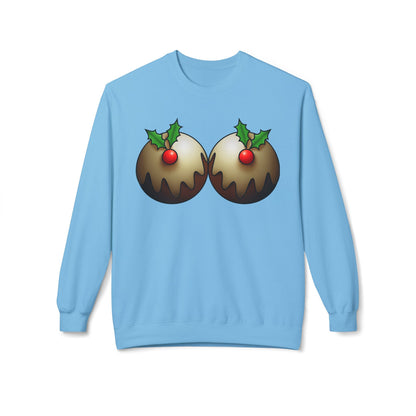 Yule Tidings We'll Twin - Christmas Puddings Crewneck Sweater