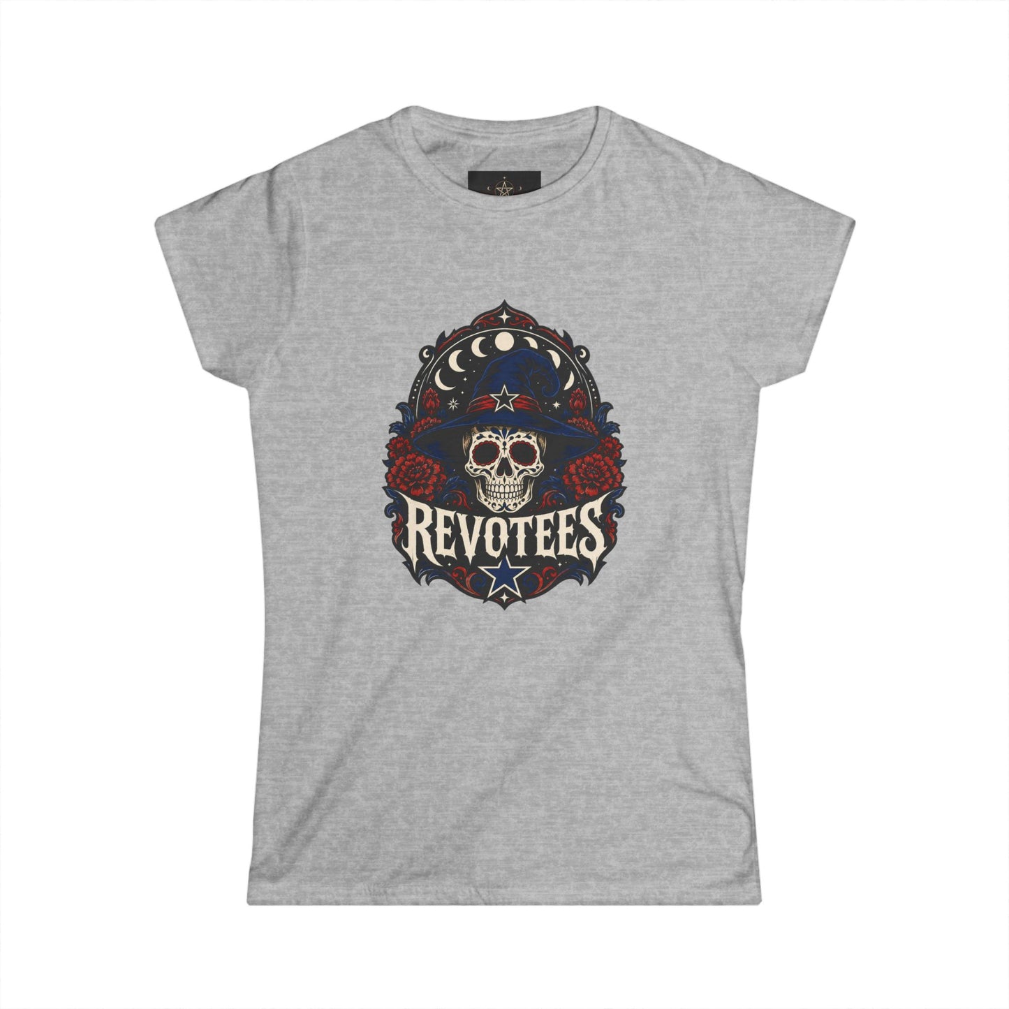 Revotees Skull Tee — Women's Gothic Americana Graphic T‑Shirt