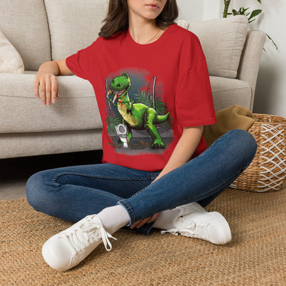 T-Rex Graphic T-Shirt – Cute Green Dinosaur Design