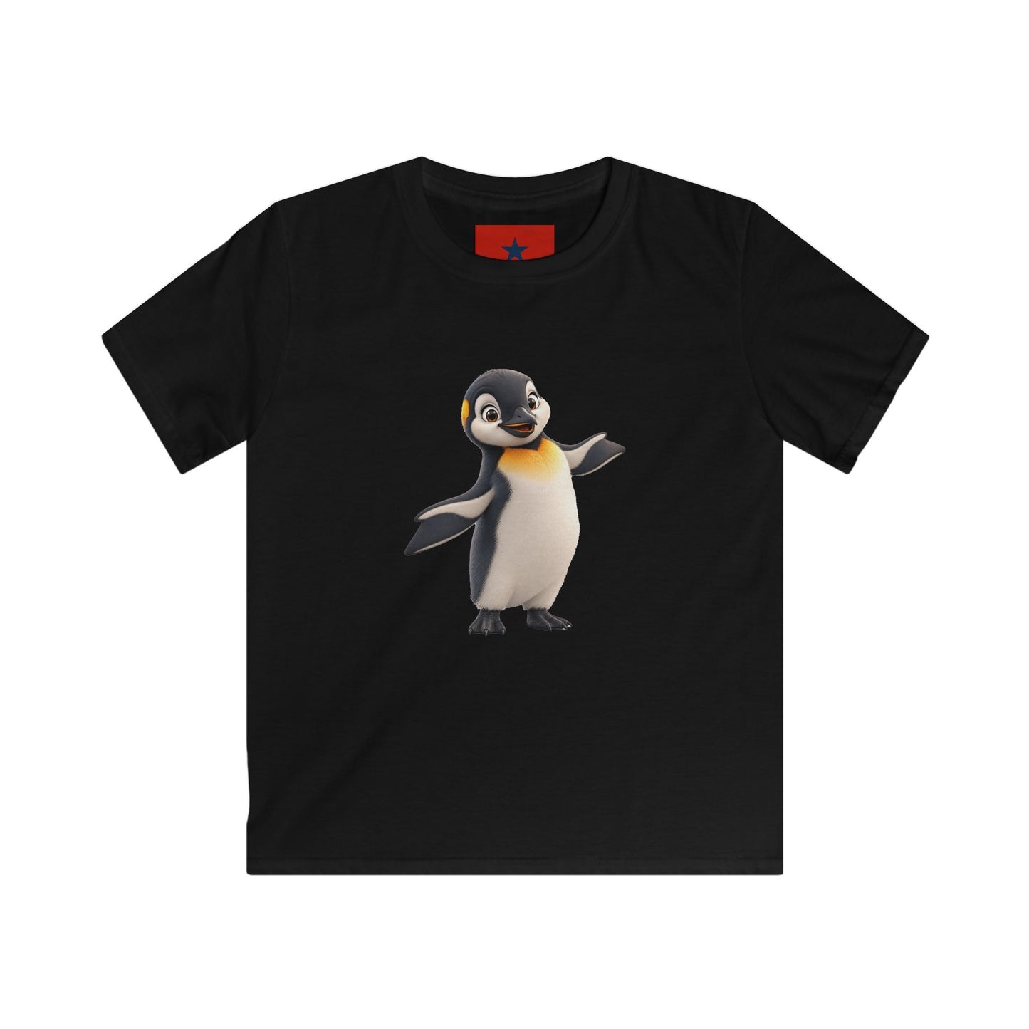 Kids Penguin Graphic Tee — Cute Dancing Penguin Shirt front and back design