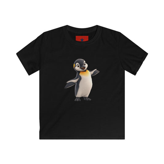 REVOTEES Kids Penguin Graphic Tee — Cute Dancing Penguin Shirt front and back design