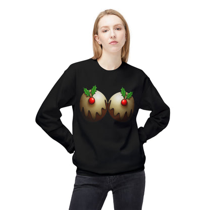 Yule Tidings We'll Twin - Christmas Puddings Crewneck Sweater