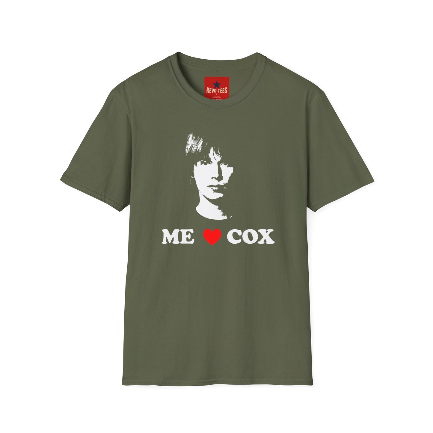 T-Shirt — 'ME LOVE COX' Retro Portrait Tee (Vintage Rock Fan Shirt)