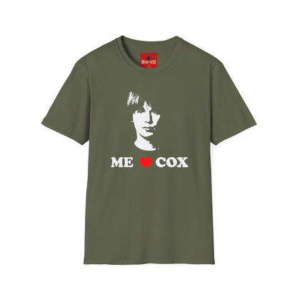 T-Shirt — 'ME LOVE COX' Retro Portrait Tee (Vintage Rock Fan Shirt)