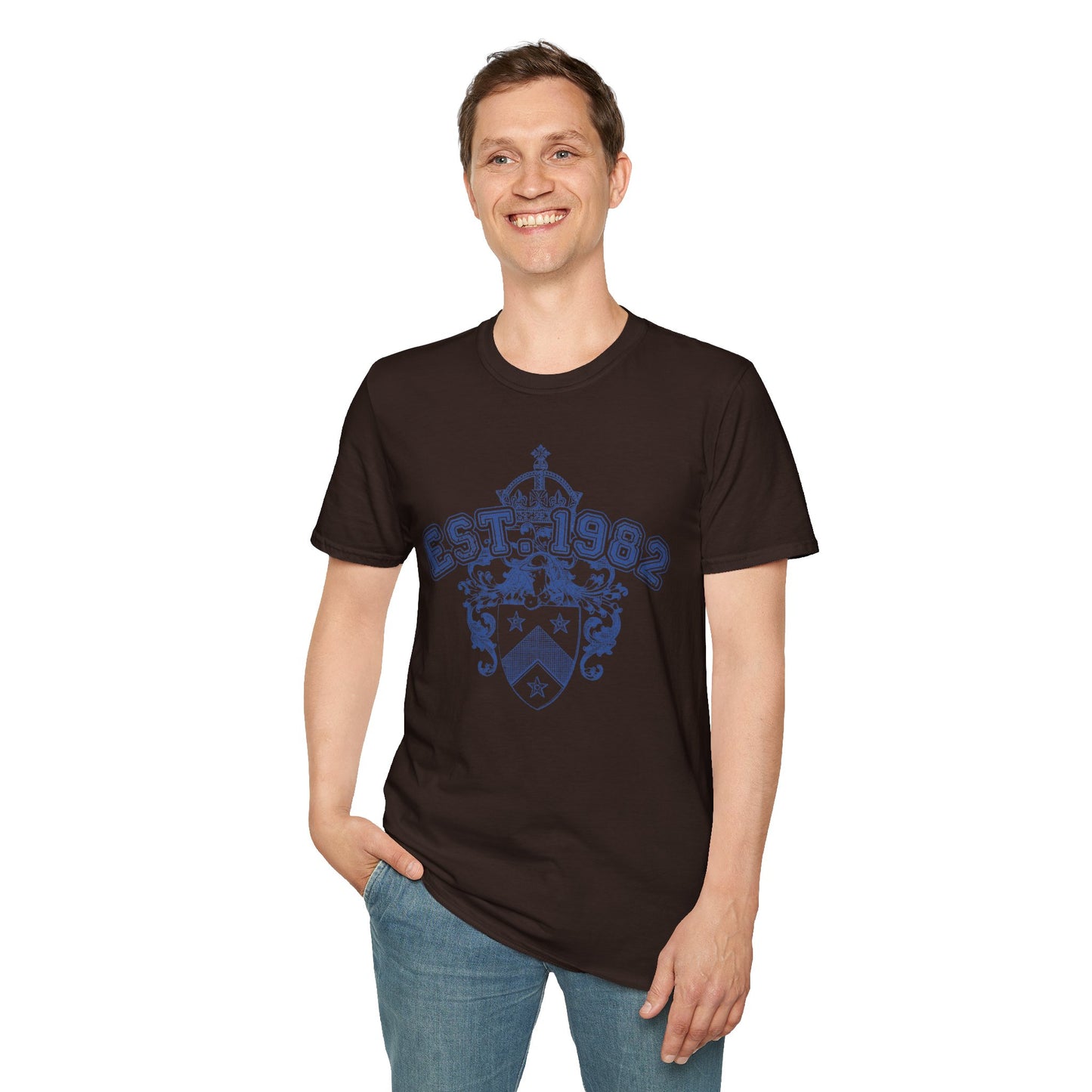 EST. 1982 Crest T‑Shirt — Vintage Heraldic Graphic Tee