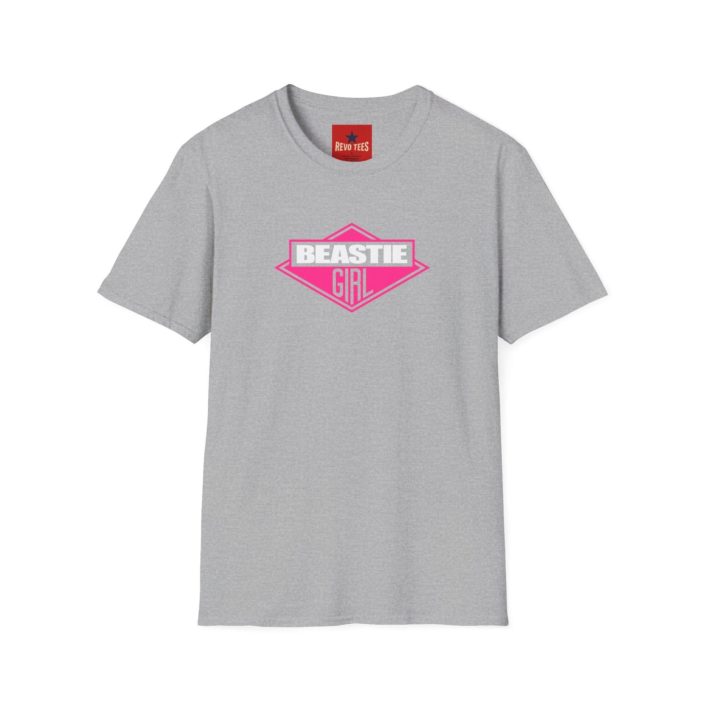 Beastie Girl T-Shirt — Retro Pink Logo Tee for Women