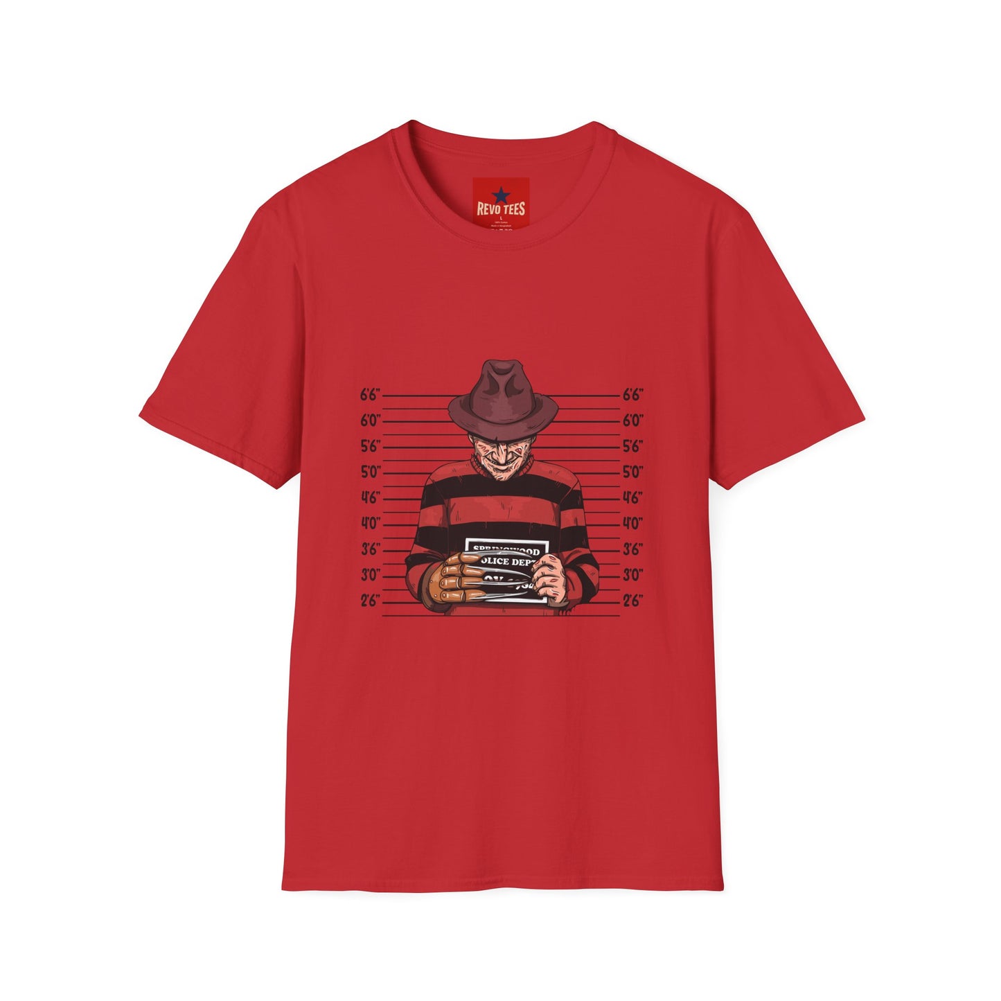 Freddy Krueger Mugshot Tee - Horror Movie Villain Graphic T-Shirt