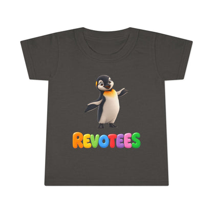 Penguin Toddler T-Shirt — Cute Dancing Penguin "REVOTEES" Kids Tee