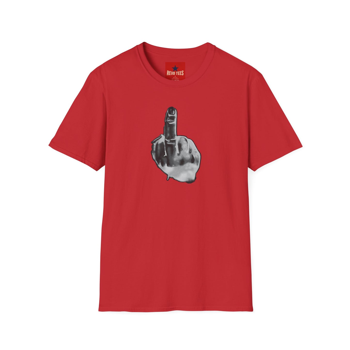 Graphic T-Shirt — Grayscale Middle Finger Design