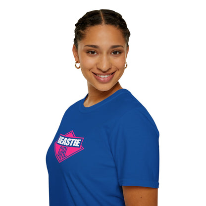 Beastie Girl T-Shirt — Retro Pink Logo Tee for Women