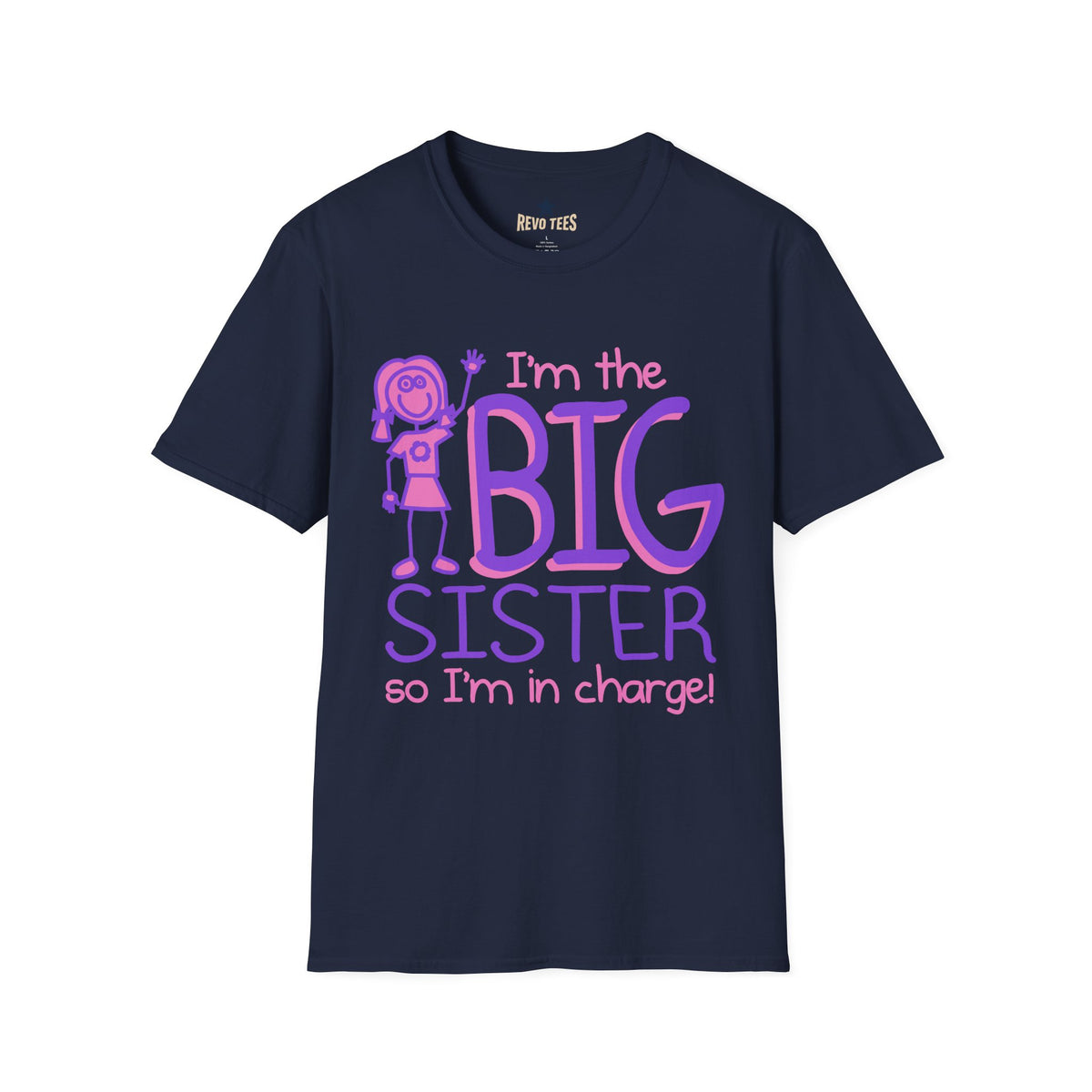 Revotees Big Sister Im the Big Sister Cute Pink Purple Kids Family T-Shirt - alternate view 9