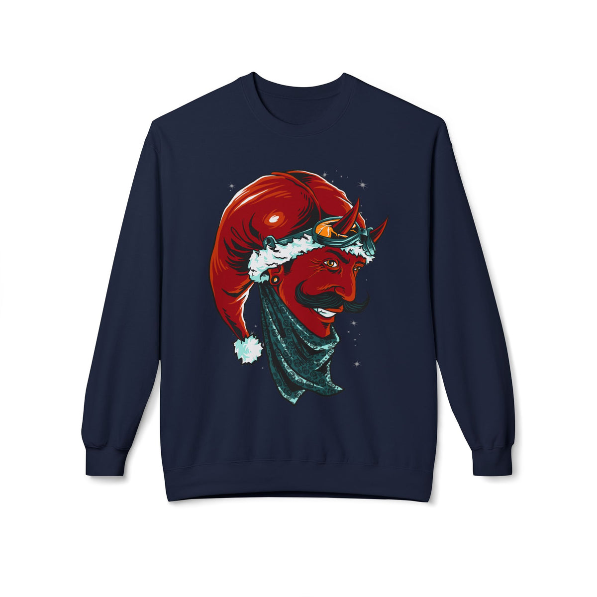 Devil Santa — Vintage Holiday Demon Graphic Crewneck Sweatshirt