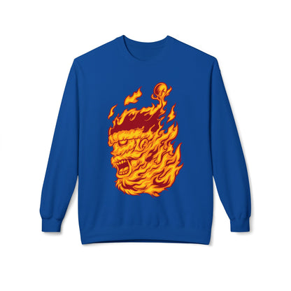 Flaming Santa Skull Redneck - I mean Crewneck Sweatshirt