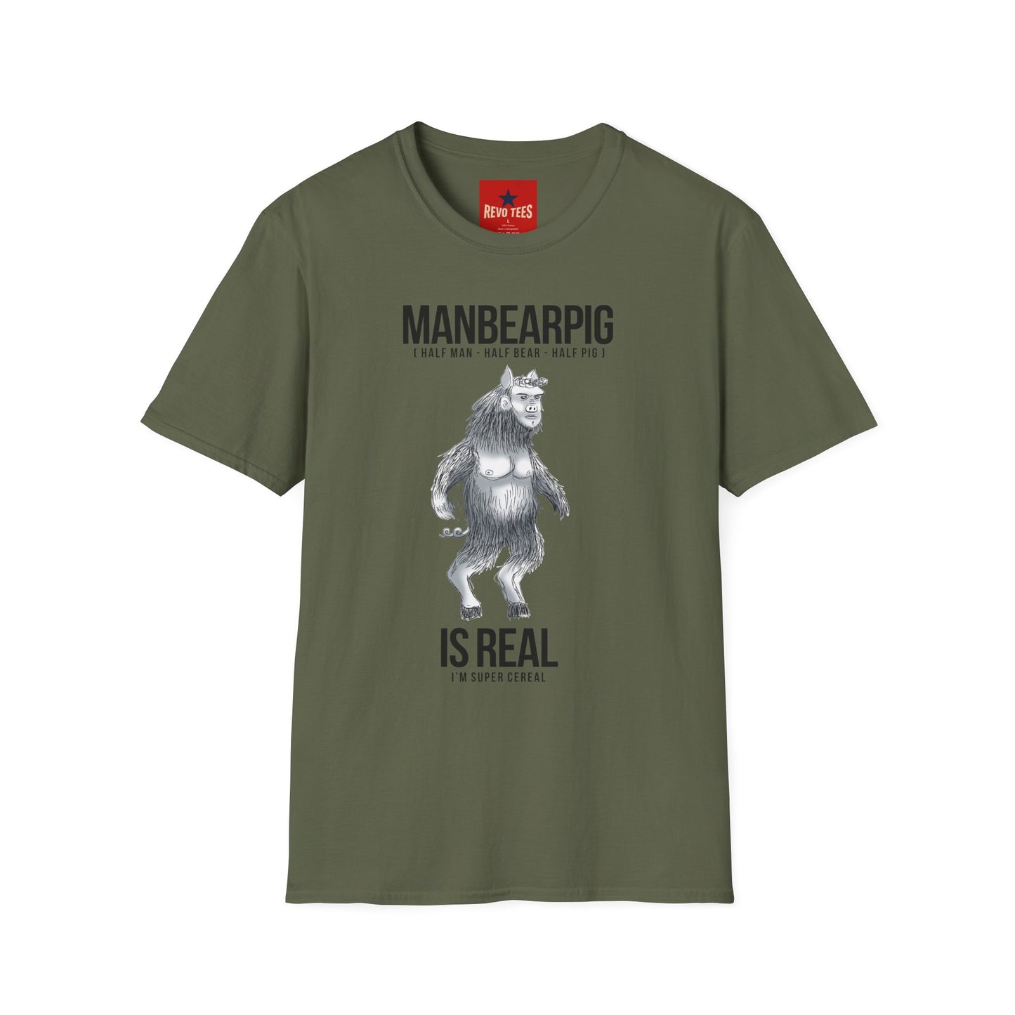 ManBearPig T-Shirt — "ManBearPig (Half Man · Half Bear · Half Pig)" Novelty Tee