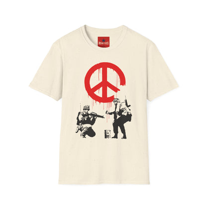 Banksy Peace Symbol Graffiti T-Shirt – Red Drip Street Art Tee