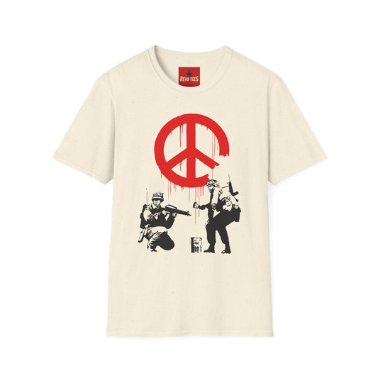 Banksy Peace Symbol Graffiti T-Shirt – Red Drip Street Art Tee
