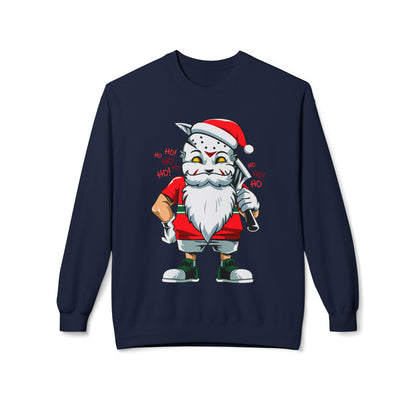 Santa Skull — Edgy Christmas Graphic Crewneck Sweatshirt