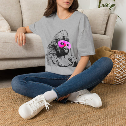 Banksy Gorilla with Pink Sleep Mask T-Shirt