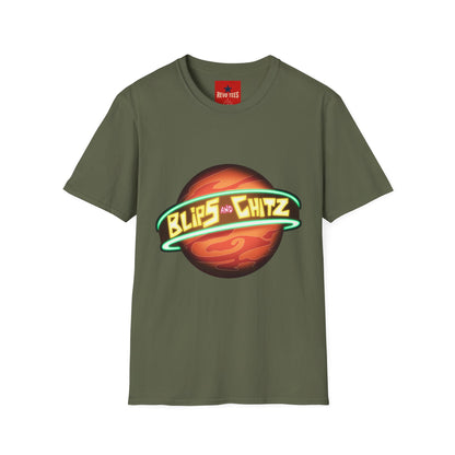 Blips and Chitz Retro Sci‑Fi T-Shirt — Planet Logo Tee