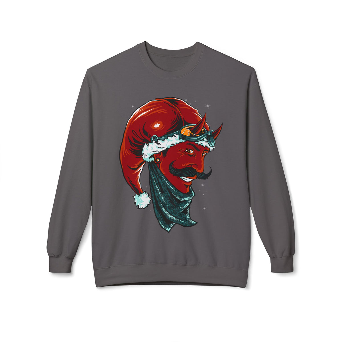 Devil Santa — Vintage Holiday Demon Graphic Crewneck Sweatshirt