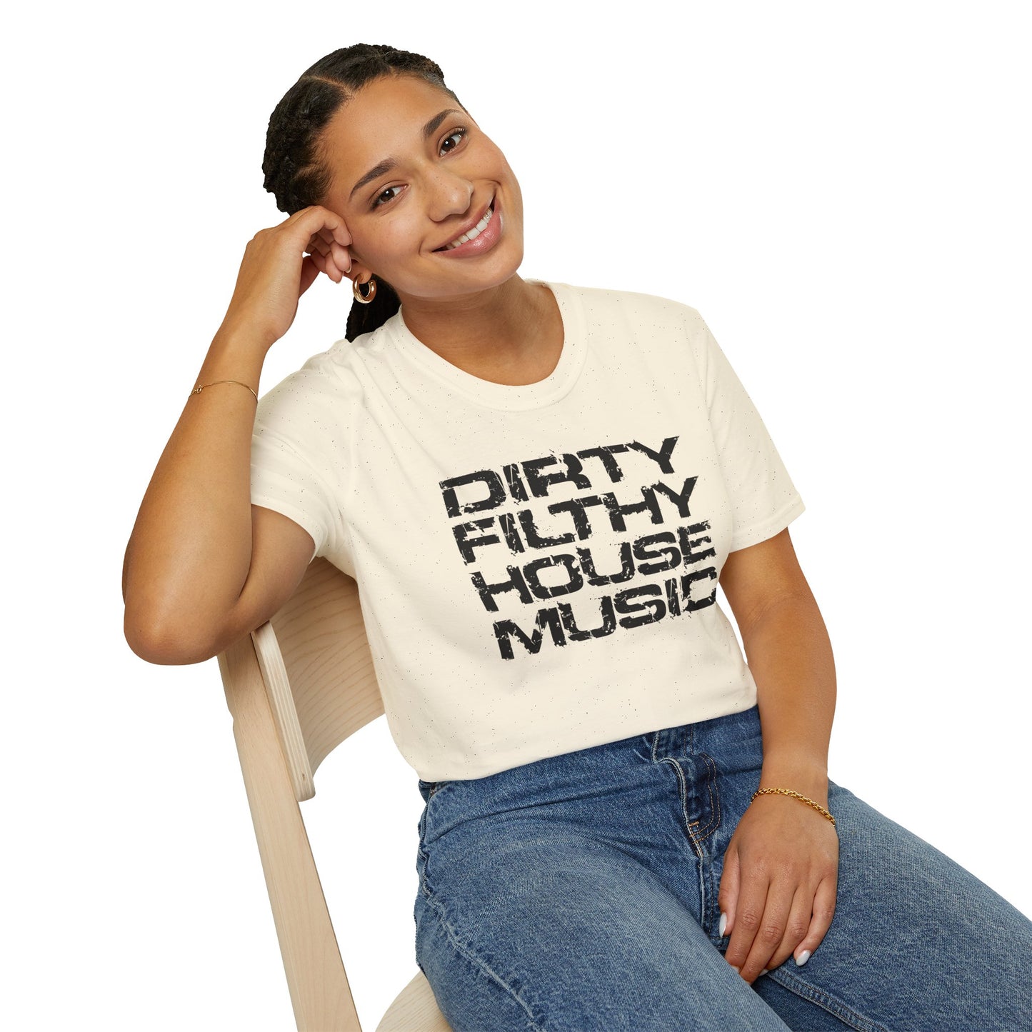House Music T-Shirt — "Dirty Filthy House Music" Graphic Tee for DJs & EDM Fans