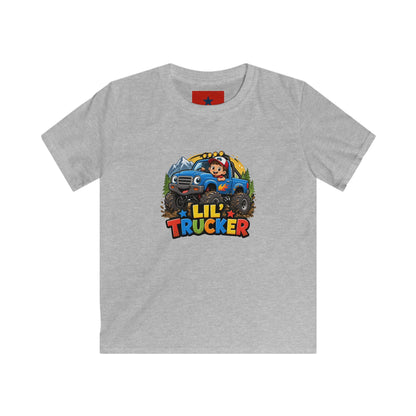 Kids Tee — "Lil' Trucker" Monster Truck Kids T-Shirt | Cute Off-Road Cartoon Top