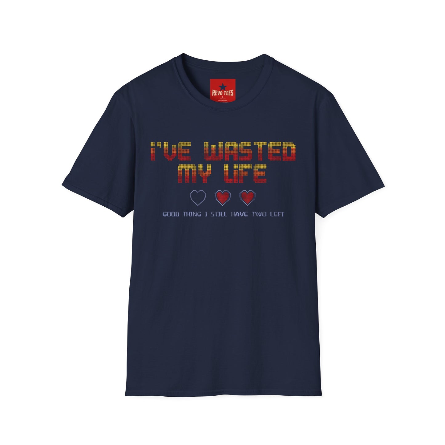 T-Shirt — "I've Wasted My Life" Retro Heart Gamer Tee
