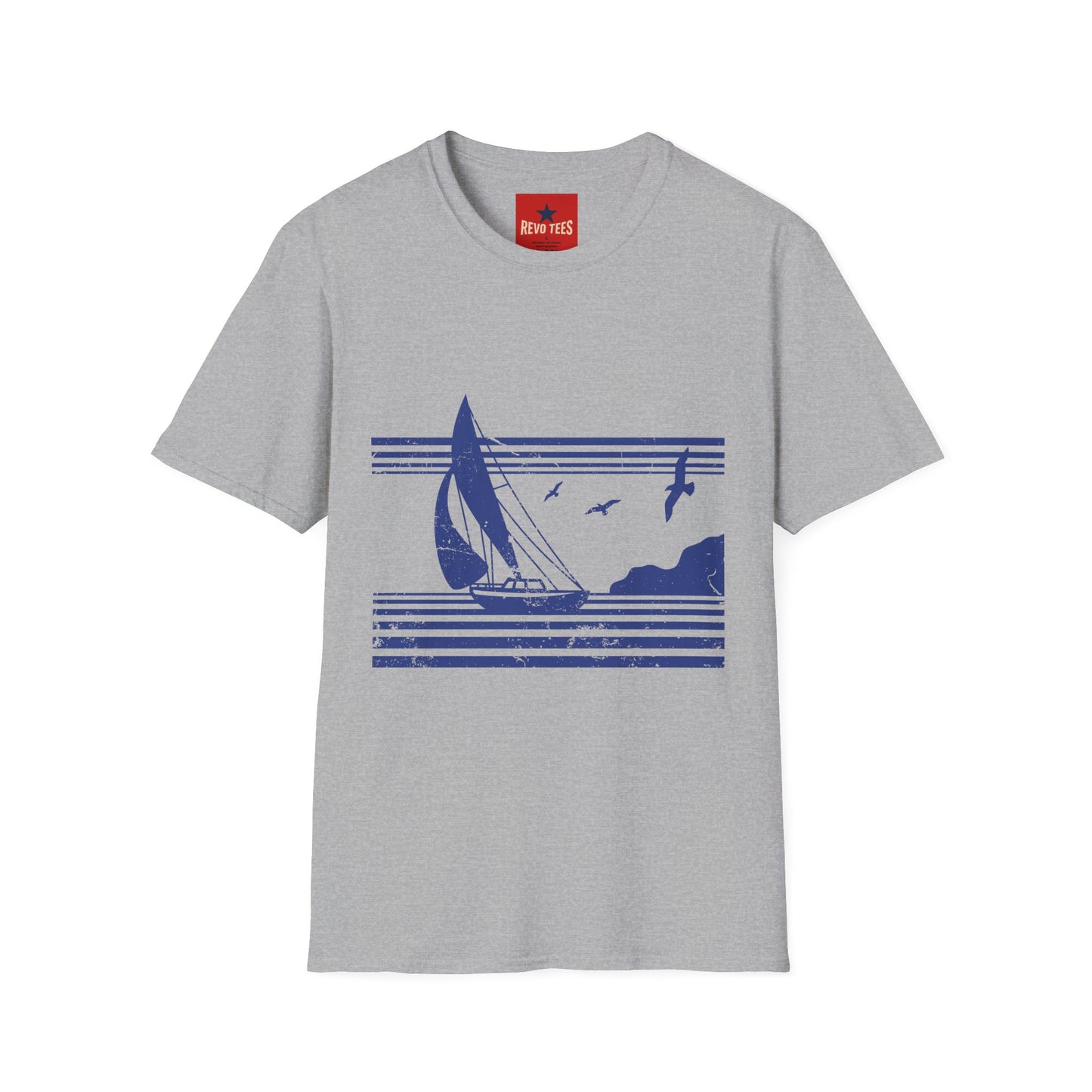 Sailboat Coastline T-Shirt — Nautical Sailing Graphic Tee