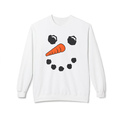 Snowman Face Crewneck Sweatshirt — Cute Winter Holiday Pullover