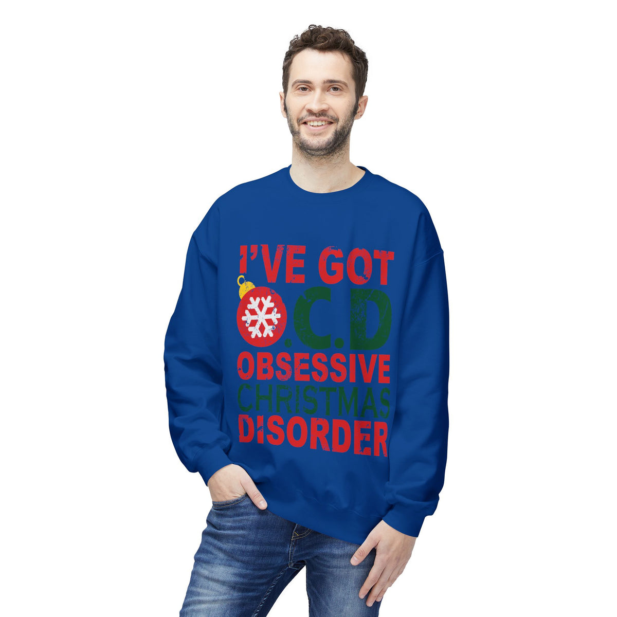 "I've Got O.C.D. Obsessive Christmas Disorder" Holiday Crewneck Sweatshirt