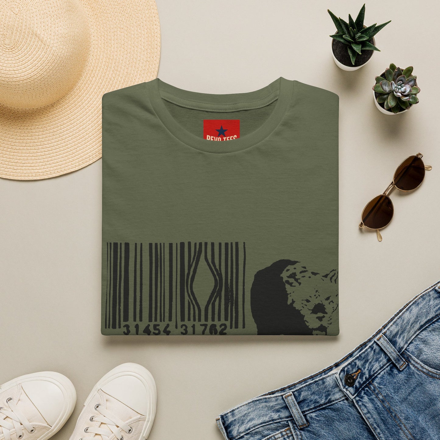 Barcode Cow Graphic T‑Shirt — Animal Rights / Eco Protest Tee