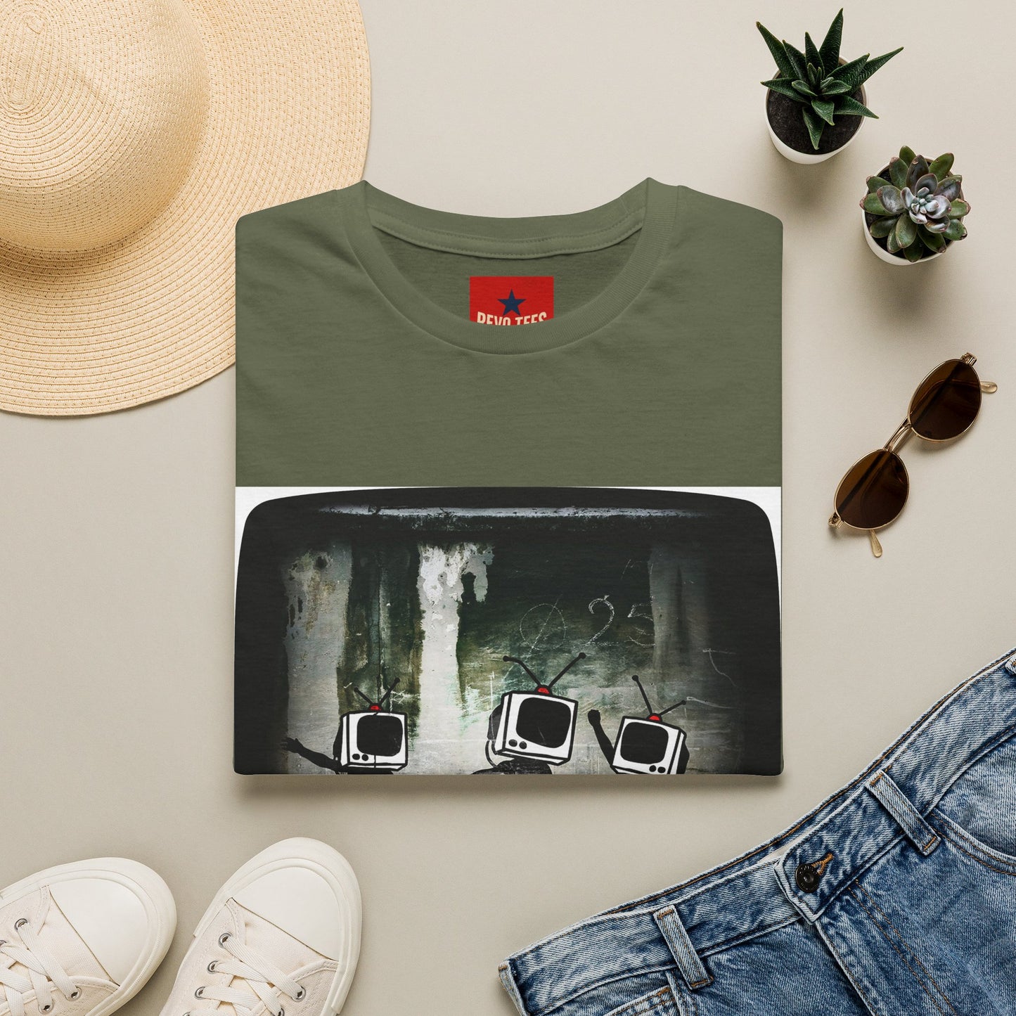 Banksy TV Head Graphic T-Shirt
