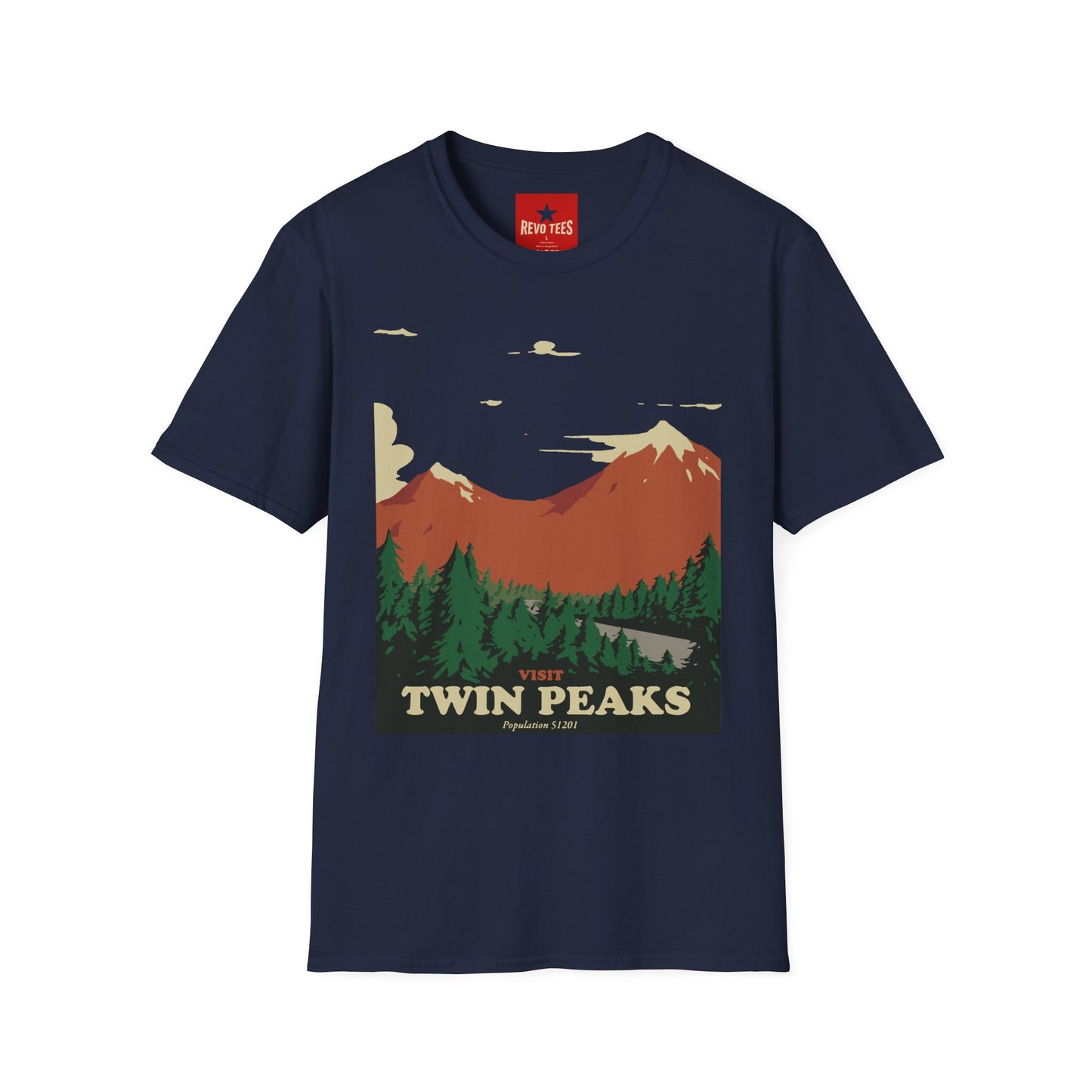 Twin Peaks Mountain T-Shirt — Retro Forest Adventure Tee