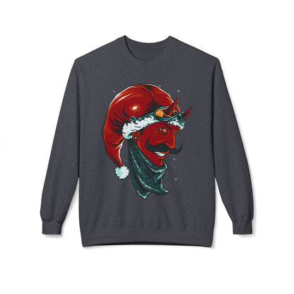 Devil Santa — Vintage Holiday Demon Graphic Crewneck Sweatshirt