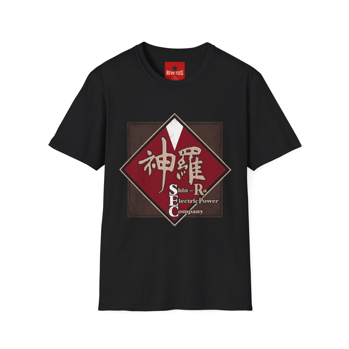 Japanese Kanji Graphic T-Shirt — Vintage Red Diamond "神羅" Streetwear