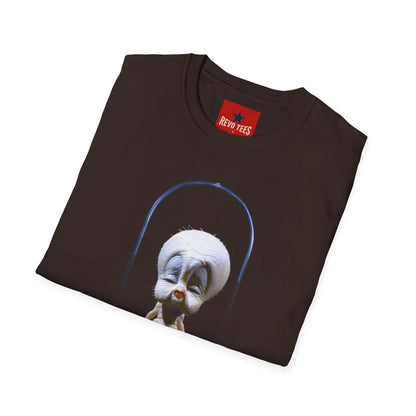 Banky Vintage Bird on Swing T-Shirt — Whimsical Retro Chick Graphic Tee