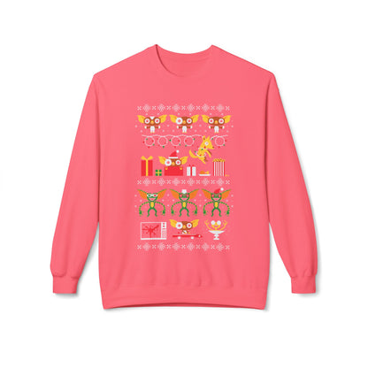 Gremlin and Mogwai Christmas Movie Ugly Sweater Crewneck Sweatshirt
