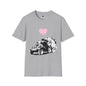 Revotees Banksy Pink Drip Heart with Tank Graffiti T-Shirt